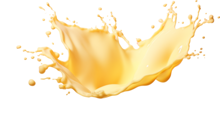 A vibrant splash of orange liquid against a stark black background shot isolated on transparent background	