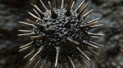 Close-up view of a spiky object.