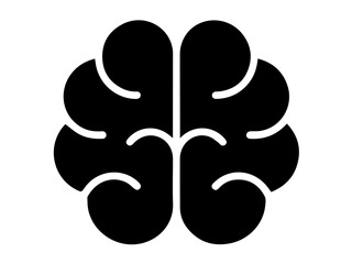 Stylized Black Brain Icon for Smart Designs