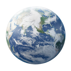 Fototapeta premium view of Earth from space shows continents, oceans, and swirling clouds, highlighting planet natural beauty and diversity. image captures vastness and complexity of Earth surface