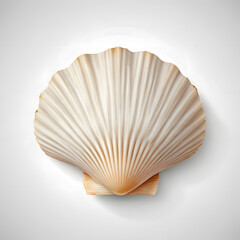 Scallop shell isolated on white vector image
