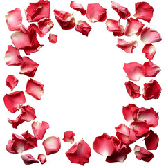 Red Rose Petals Frame Black Background Romantic Love