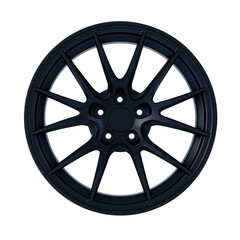 Obraz premium sleek black alloy wheel with modern, intricate spoke design, perfect for enhancing style of sports car or luxury vehicle. wheel glossy finish adds touch of elegance