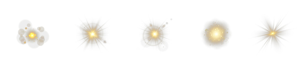 Sunlight glare expands in soft transparent radial pattern. Golden star flash beams with yellow radiant burst. Lens flare adds warmth to clean modern compositions. Realistic overlay