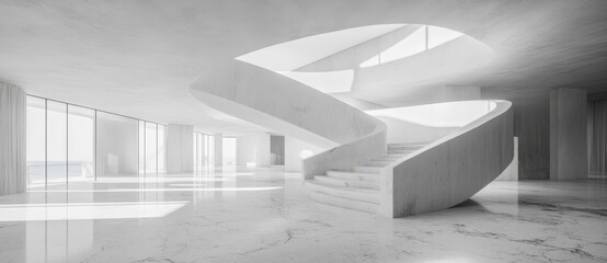 Fototapeta premium An unfinished commercial space made of concrete, lacking partitions, is ideal for a copy space image