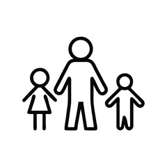 Family with Two Children Vector Illustration