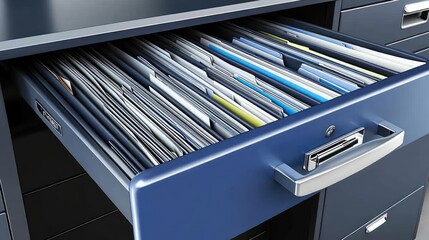 Open Office Drawer Full of Files
