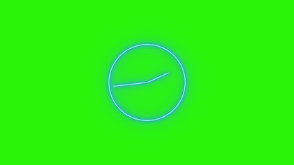 Glowing neon clock icon 