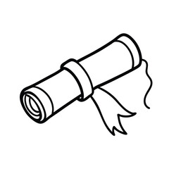 Scroll Tied with Ribbon Vintage Manuscript