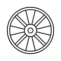 Fototapeta premium Wooden Roman Cart Wheel Transport Era Artifact