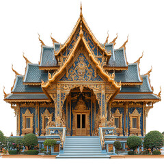 Magnificent Thai Temple Blue Gold Architecture