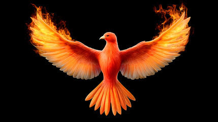 Fototapeta premium Fiery Phoenix Rising from the Ashes
