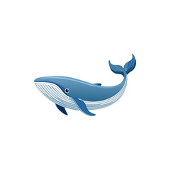 Vector Illustration of whale, Cute Animal Character for decor.