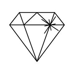 Diamond Outline style, diamond icon, representing wealth or high value, suitable for luxury, finance, and savings-related visuals
