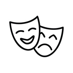 Comedy and Tragedy Masks Vector Illustration