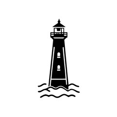 Aesthetic Tall Lighthouse Icon for Coastal-Inspired Design Asset
