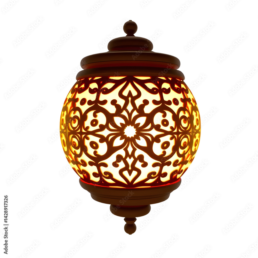 Aufkleber Glowing Orb Design, A 3d Render. Intricate Patterns Illuminate The Sphere. Plain Background Provides Focus. Perfect For Science, Technology Projects, And Conceptual Art.