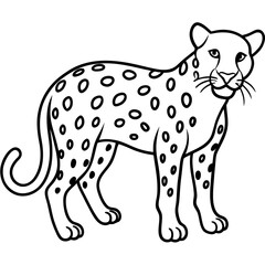 Elegant Jaguar Outline Illustration