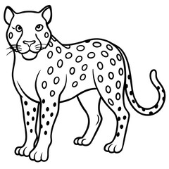 Elegant Jaguar Outline Illustration