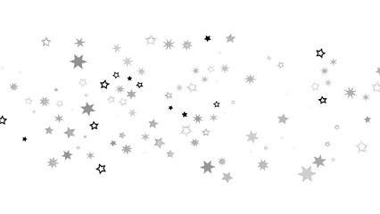 Fototapeta premium Abstract image of silver stars against a black background.