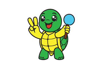 Turtle vector icon on white background.