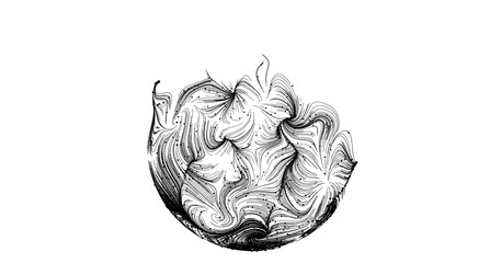 Intricate black and white swirl design. Perfect for backgrounds, textures, and artistic projects.
