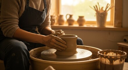 Pottery Artist at Work (Photo)