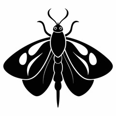 Elegant Moth Silhouette in Black Vector