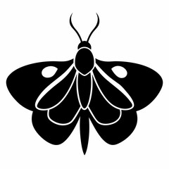 Elegant Moth Silhouette in Black Vector