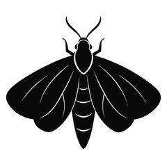 Elegant Moth Silhouette in Black Vector