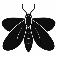 Elegant Moth Silhouette in Black Vector