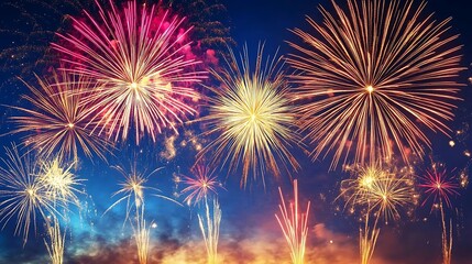 Obraz premium Brilliant Fireworks Display