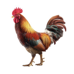 Fototapeta premium Vibrant Rooster Portrait on a Black Background