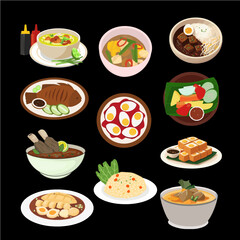Stickers themed around local stall food. Various examples of dishes that have village elements and are delicious that can be enjoyed by all. Some are made from Southeast Asia.