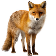 Obraz premium Majestic Red Fox Portrait Isolated on Transparent Background