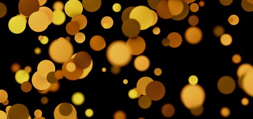 Abstract background with glowing golden bokeh lights. Perfect for festive designs.