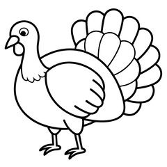 Elegant Turkey Outline Vector Design