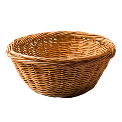 Fototapeta premium Empty wicker basket on black background