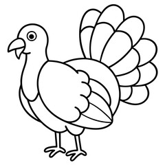 Elegant Turkey Outline Vector Design