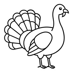 Elegant Turkey Outline Vector Design
