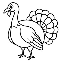 Fototapeta premium Elegant Turkey Outline Vector Design