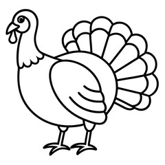Elegant Turkey Outline Vector Design