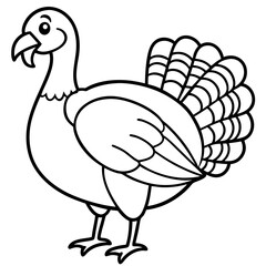 Elegant Turkey Outline Vector Design