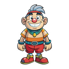 Obraz premium Cheerful clown character in athletic wear