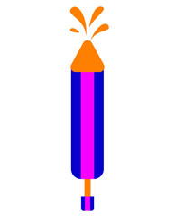 "Colorful Water Toy Rocket – Traditional Bengali Holi Pichkari Vector Illustration"