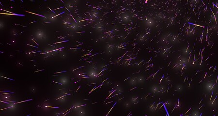 Abstract Neon Lights on Black Background