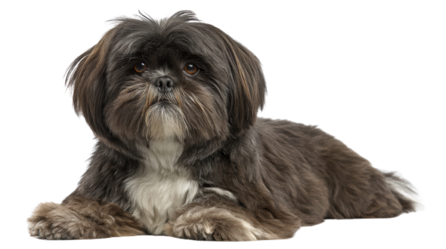 Charming Shih Tzu: The Perfect Companion on a white background.