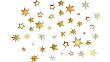 A digital illustration of golden stars scattered on a black background, creating a sparkling and festive feel.