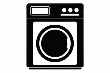 Compact Washer Dryer Combo Silhouette Vector Illustration