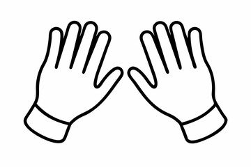 Diving Gloves Line Art Vector Illustration